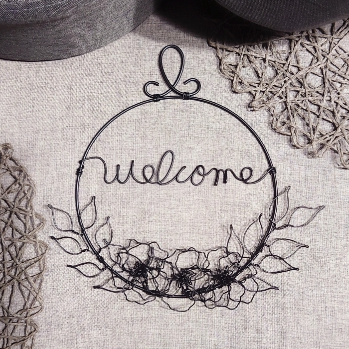 【専用】ハンドメイド＊ワイヤークラフト　フラワーリース 𓂃𖤥𖥧𖥣⋆* お花いっぱいの ウェルカムリースをリクエスト